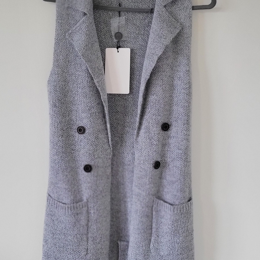 Gray Women's Vest with Pockets